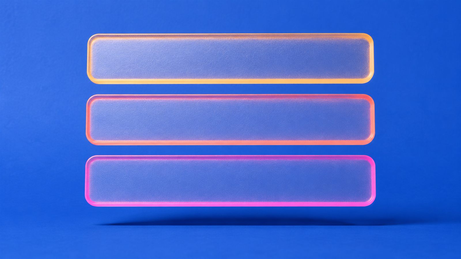 Three stacked glowing cards representing the server, username and password fields of an Xtream Codes login